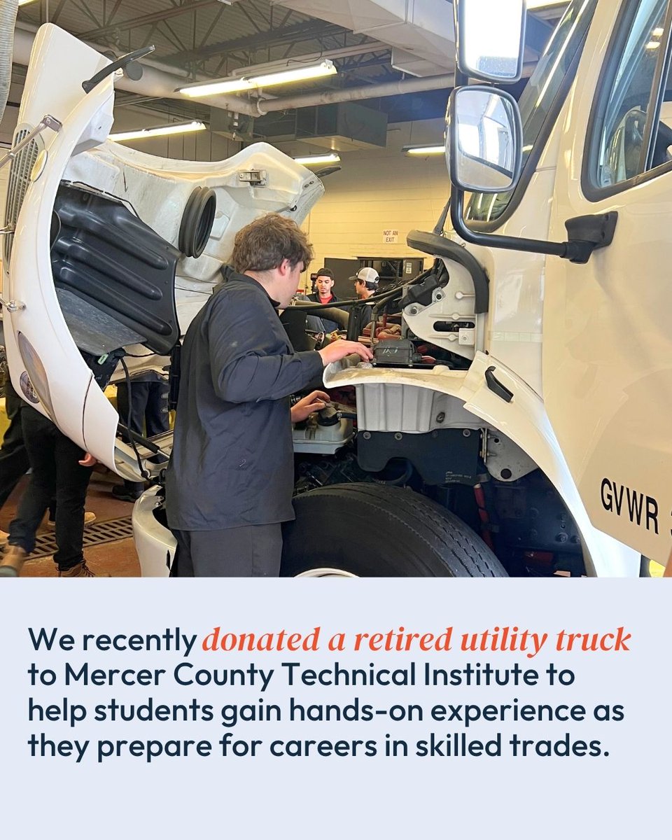 PSEG (@psegnews) on Twitter photo We recently donated a retired PSE&G 2013 Freightliner M2106 aerial truck to <a href="/mctsnj/">Mercer County Technical Schools</a> to give students real-world experience as they prepare for careers in skilled trades.
We’re proud to work with several technical schools throughout New Jersey to ensure those interested in We recently donated a retired PSE&G 2013 Freightliner M2106 aerial truck to <a href="/mctsnj/">Mercer County Technical Schools</a> to give students real-world experience as they prepare for careers in skilled trades.
We’re proud to work with several technical schools throughout New Jersey to ensure those interested in