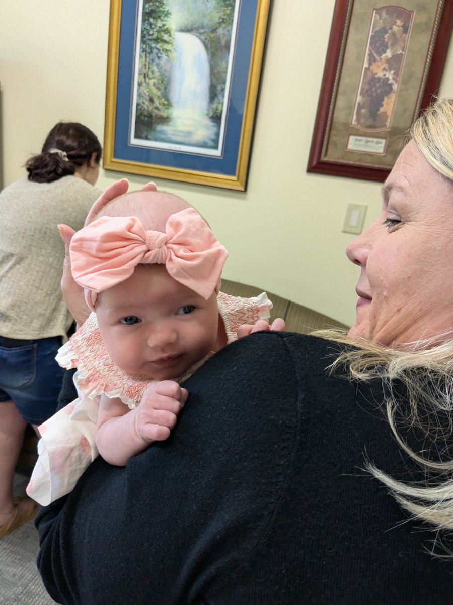 We had a fun visit today from staff member, Terri Farmer, the Foundation's grants coordinator, and her baby daughter! Of course, the whole staff got to take turns loving on baby girl, and mom got a little break ❤️