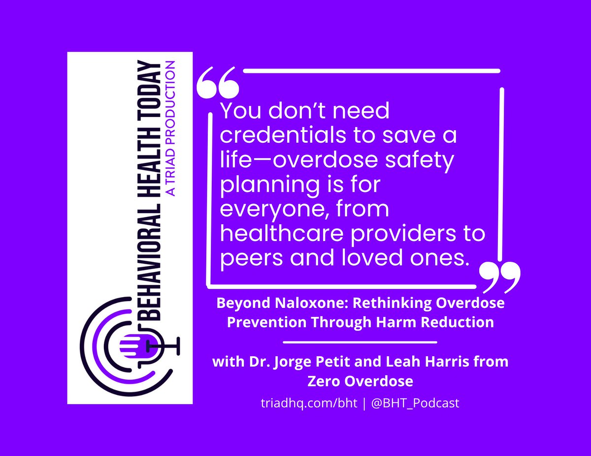 BHT_Podcast's tweet photo. Overdose prevention starts before the crisis, with compassion, planning, and real-world tools that save lives upstream. Sharlee Dixon sits down with Dr. Jorge Petit and Leah Harris from @ZeroOverdoseOrg.
Listen here: https://t.co/lh57X8FC5a #zerooverdose #behavioralhealthtoday https://t.co/s1EcfZeK1g