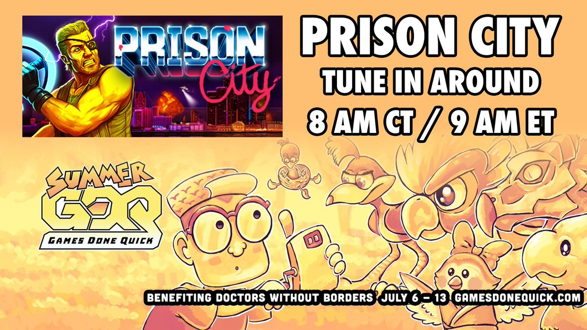 🚨 PRISON CITY is getting a speedrun TOMORROW MORNING! 🚨 Watch it live during #GDQ on Twitch—don’t miss it! #SGDQ2025