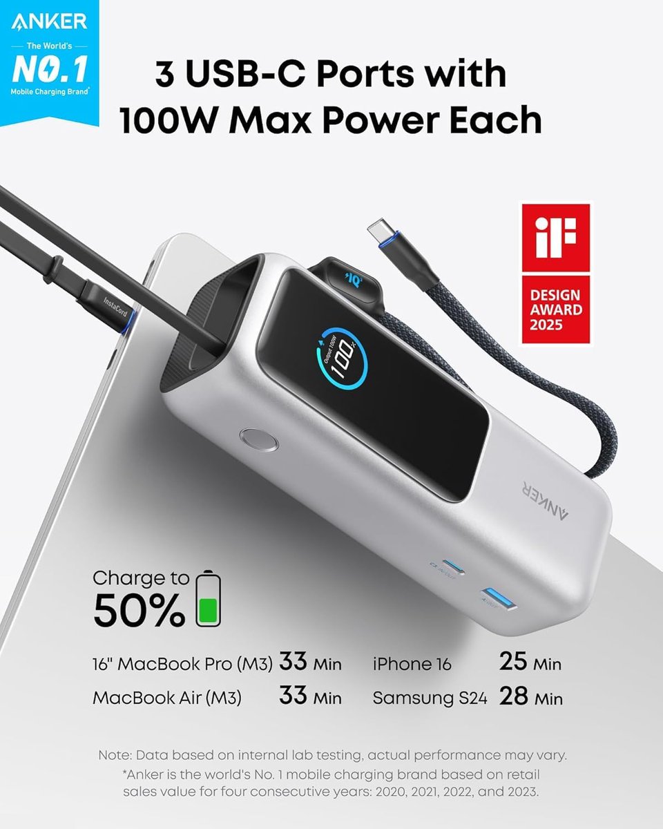 ✈️ Airport outlets occupied? No problem.

Every traveler's nightmare solved:
Dead phone before boarding ❌
Laptop dies mid-flight ❌
Hunting for outlets in airports ❌
Carrying 5 different chargers ❌

Anker Power Bank fixes ALL of this: 
🔋 25,000mAh charges everything multiple