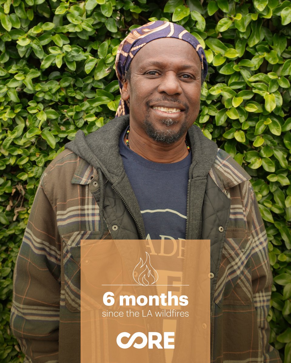 COREresponse's tweet image. Like so many people in Altadena, Alphonso lost his home in the devastating Eaton Fire in January. He first encountered CORE staffers Sunny and Daniel at a shelter in Pasadena who quickly offered their support.
Read his story: coreresponse.org/post/six-month…