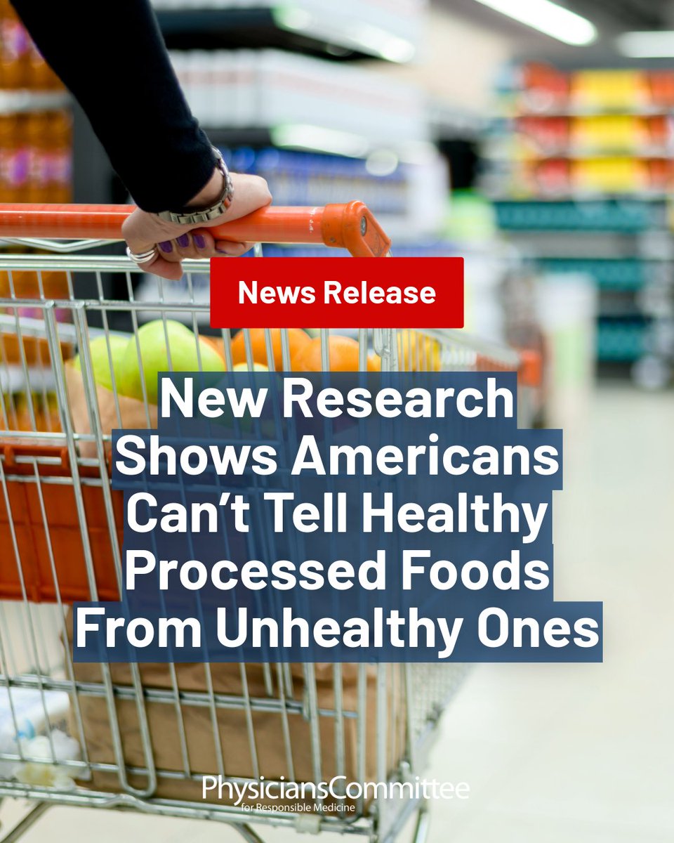 PCRM's tweet image. New research: 39% of Americans believe all processed foods are unhealthy.
But not all processed foods carry the same risks.
Processed meats are linked to disease, but some plant-based foods—like cereal and canned veggies—may help reduce disease risk.
Read more:…