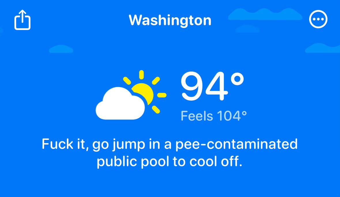 smithmachine's tweet image. The Carrot weather app is the last true thing left on this earth