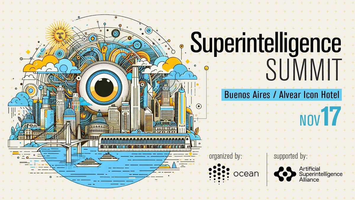 insomnialts's tweet image. 1,000+ minds met in Bangkok. Now the next wave heads to Buenos Aires 🌎

Superintelligence Summit by @oceanprotocol returns Nov 17, diving deep into AGI, decentralised tech &amp;amp; the future of intelligence.

#SIS2