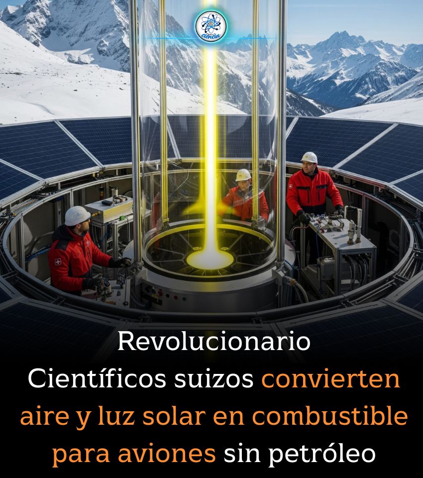 EnsedeCiencia's tweet photo. Científicos suizos desarrollan una tecnología que convierte la luz solar y el aire en combustible para aviones sin utilizar petróleo ni modificar motores. Esto implica que se podría reducir significativamente las emisiones de gases de efecto invernadero y satisfacer la demanda mundial de combustible para aviones utilizando tierras áridas.

Así es como funciona:

- Extraer dióxido de carbono y agua del aire.
- Utilizar energía solar para dividir estas moléculas en sus componentes.
- Procesar el resultado en combustibles líquidos neutros en carbono.

Los beneficios son varios y van desde reducir las emisiones de gases de efecto invernadero, hasta satisfacer la demanda mundial de combustible para aviones de manera sostenible.