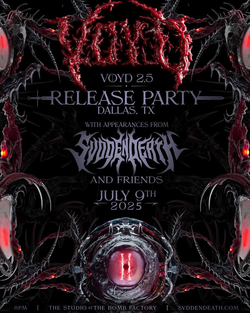 VOYD 2.5 RELEASE PARTY 
TOMORROW - DALLAS 

all proceeds going to the kerr county flood relief fund 

also my set will be streamed live on my youtube 😳😳