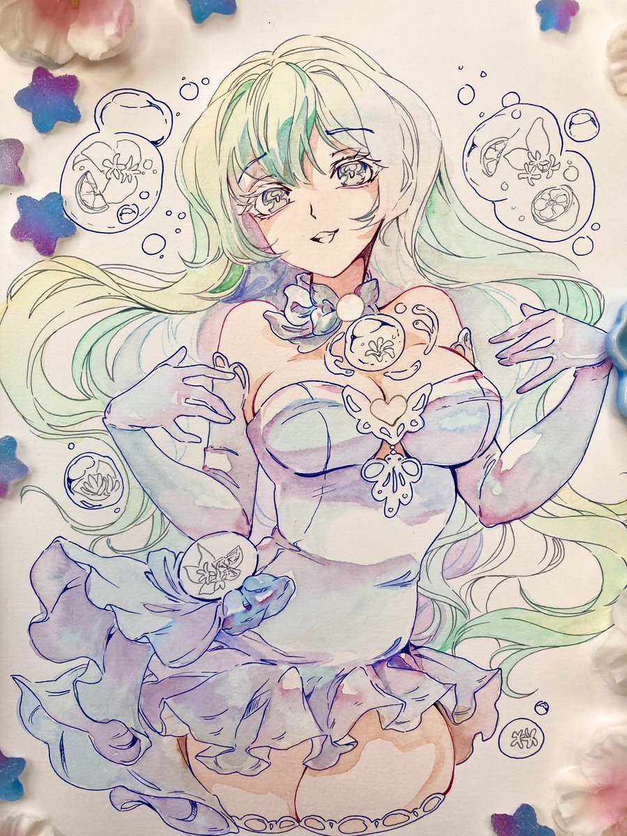 oakteaparty's tweet image. Wip, bubble jasmine and pearls 💚
Live now painting in watercolor! 😍💖💕
🎉 twitch.tv/OakteaParty 💫