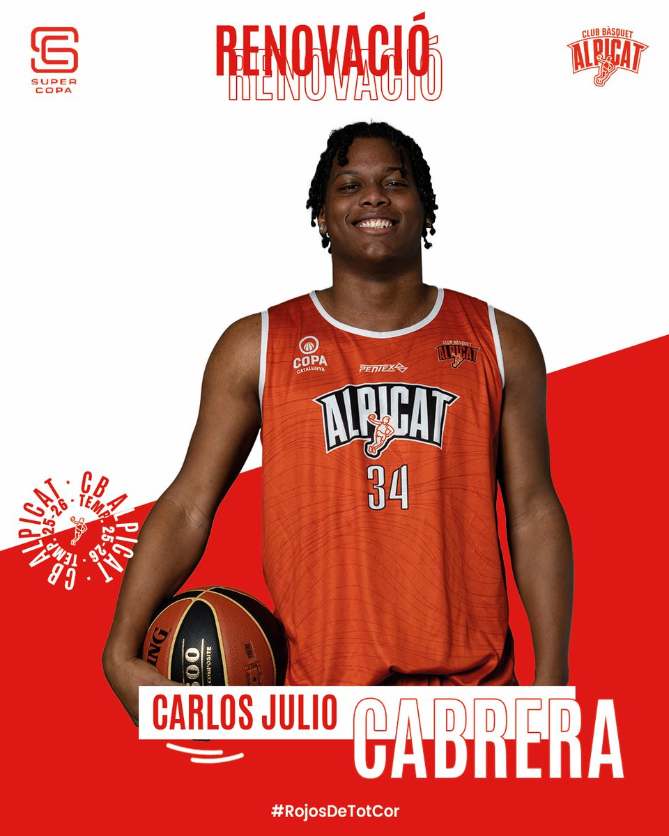 ✍️ RENOVACIÓ || CARLOS JULIO CABRERA 🫡

👀 Carlos és un d’aquells jugadors que amb la seva entrega i compromís, s’ha guanyat l’estima del vestidor i de l’afició. 

💪 Gràcies per seguir confiant en aquest projecte. Seguim lluitant junts! 🙌

#RojosDeTotCor #SuperCopa #Alpicat