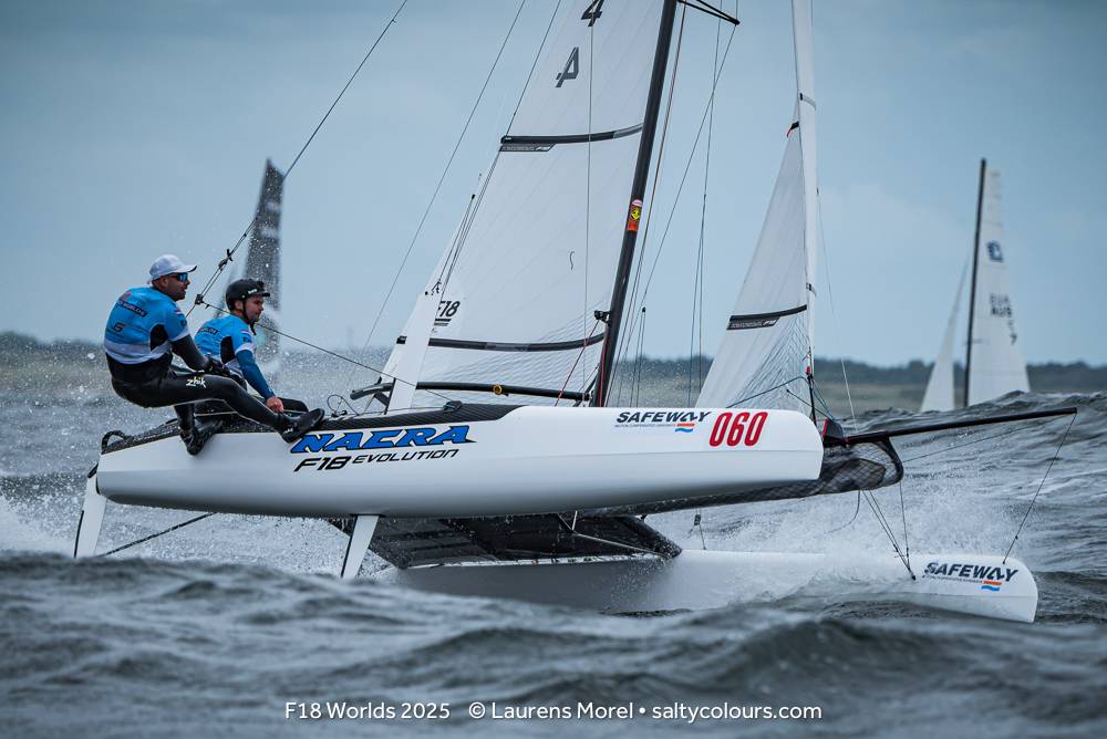 F18 Worlds 2025, Day 2 Pics &amp; Results catsailingnews.com/2025/07/f18-wo…  Photos by Laurens Morel
