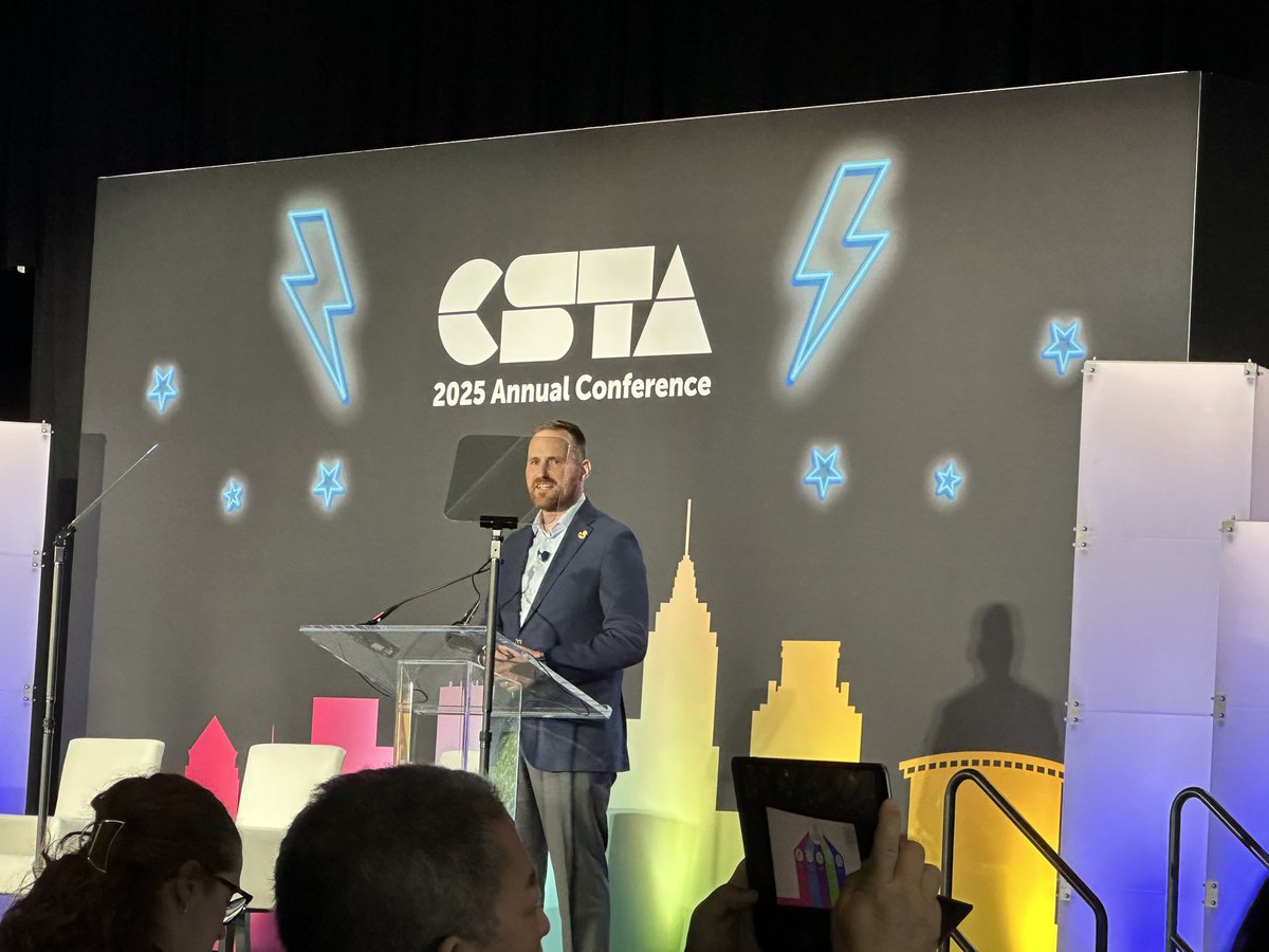 Love the message from <a href="/csteachersorg/">CS Teachers Association (CSTA)</a> exec dir Jake Baskin at #CSTA2025 keynote - no AI can replace the humanity that great teachers bring to students in classrooms every day. They are the  heartbeat of innovation <a href="/theTSIN/">Tennessee STEM Innovation Network</a>