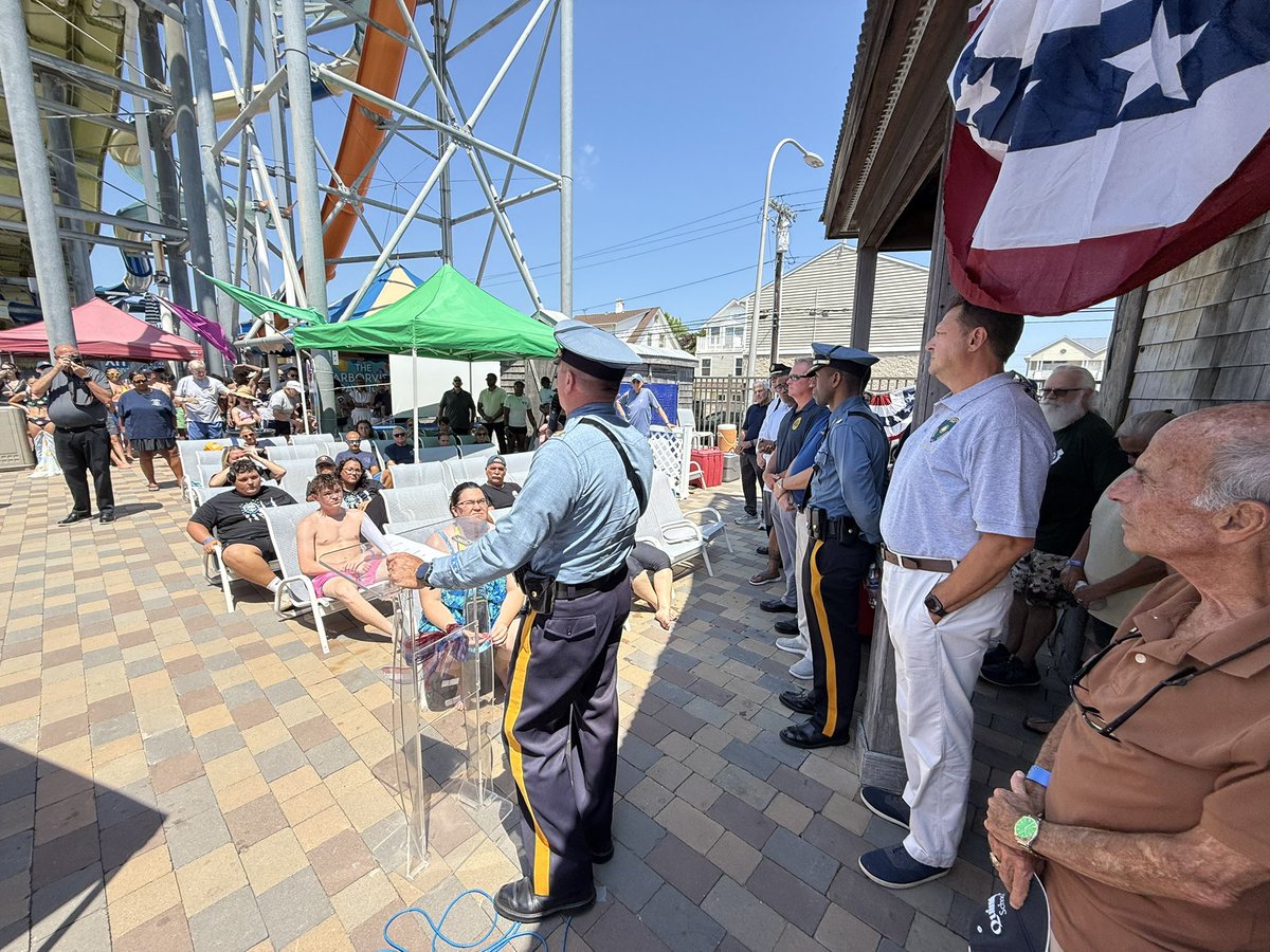 MonmouthSheriff's tweet image. #SheriffGolden was honored to attend the 18th Annual Msgr. Phil Lowery Law Enforcement Survivors Day in Seaside Heights. It was a heartfelt day of remembrance,connection& support for families of NJ’s fallen heroes. Special thx to the Storino family for making this event possible.