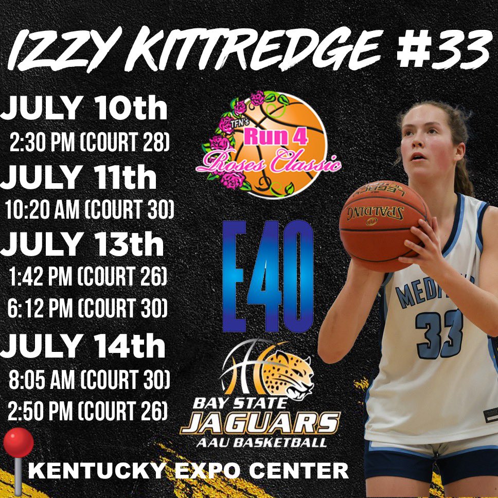 Excited for a great summer with the <a href="/BayStateJags/">Bay State Jaguars</a>. Here is my schedule for the <a href="/TFNsRun4Roses/">TFN's Run 4 Roses</a> tournament.🖤💛 <a href="/JagsRecruiting/">Bay State Jaguars Recruiting</a> <a href="/LaurieBollin/">LAURIE BOLLIN</a> @mrodriguez423