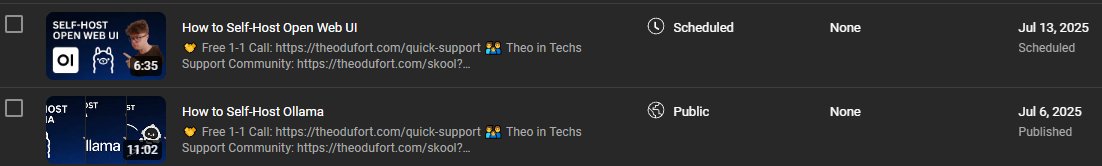 dufort_theo's tweet image. Testing out a mini-serie on my YouTube about self hosting AI. Stop giving your money to the big boizz...