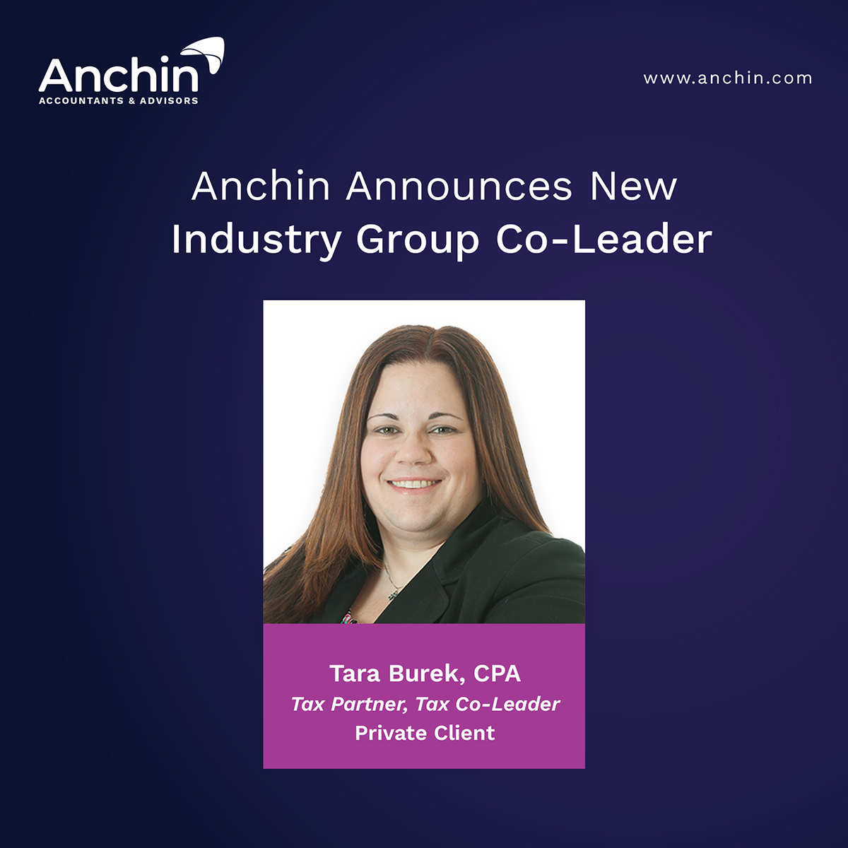 We are proud to announce that Tara Burek has been named Tax Co-Leader of the Private Client Group, joining Mela Garber in this role.

Please join us in congratulating Tara on this well-deserved appointment.

hubs.ly/Q03wm7Fv0