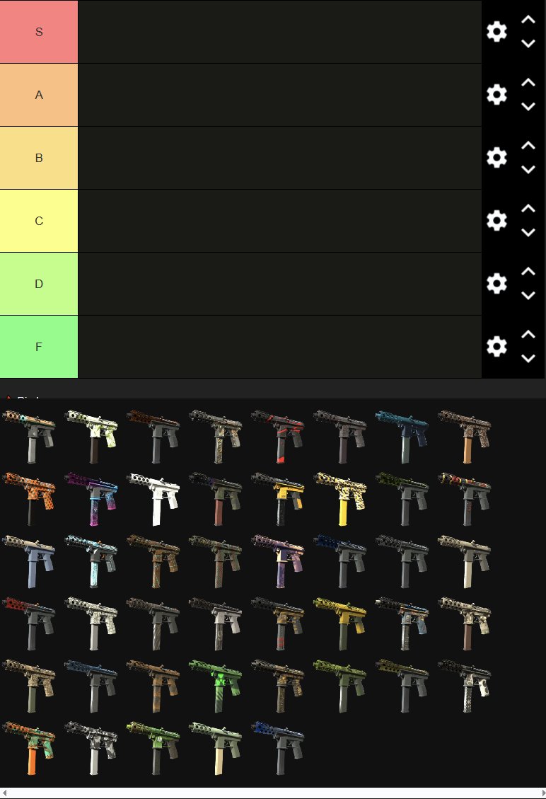 Tier List Tuesday!!! Doing the Tec-9 today!!

ttv/BiggorillaCS