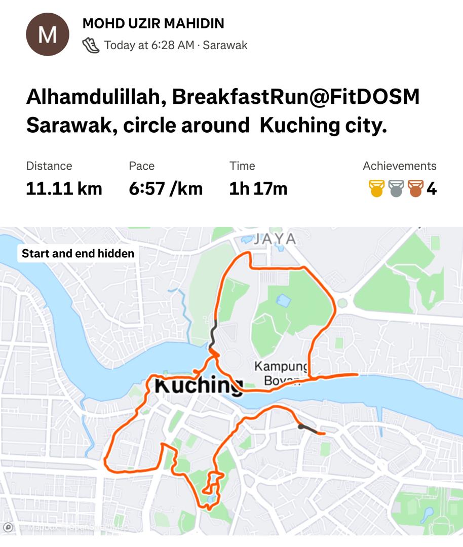 Dr_Uzir's tweet image. Alhamdulillah, pagi ini bersama @DOSM_Sarawak dalam program Fit DOSM : Breakfast Run di Sekitar Kuching, Sarawak. 
#FitDOSM
#StatsMalaysia 
#StatistikNadiKehidupan 
#StatistikSegalanyaPasti
#MyASEAN2025 
#ASEANMalaysia2025 
#BanciPertanian2024
#KPDOSM