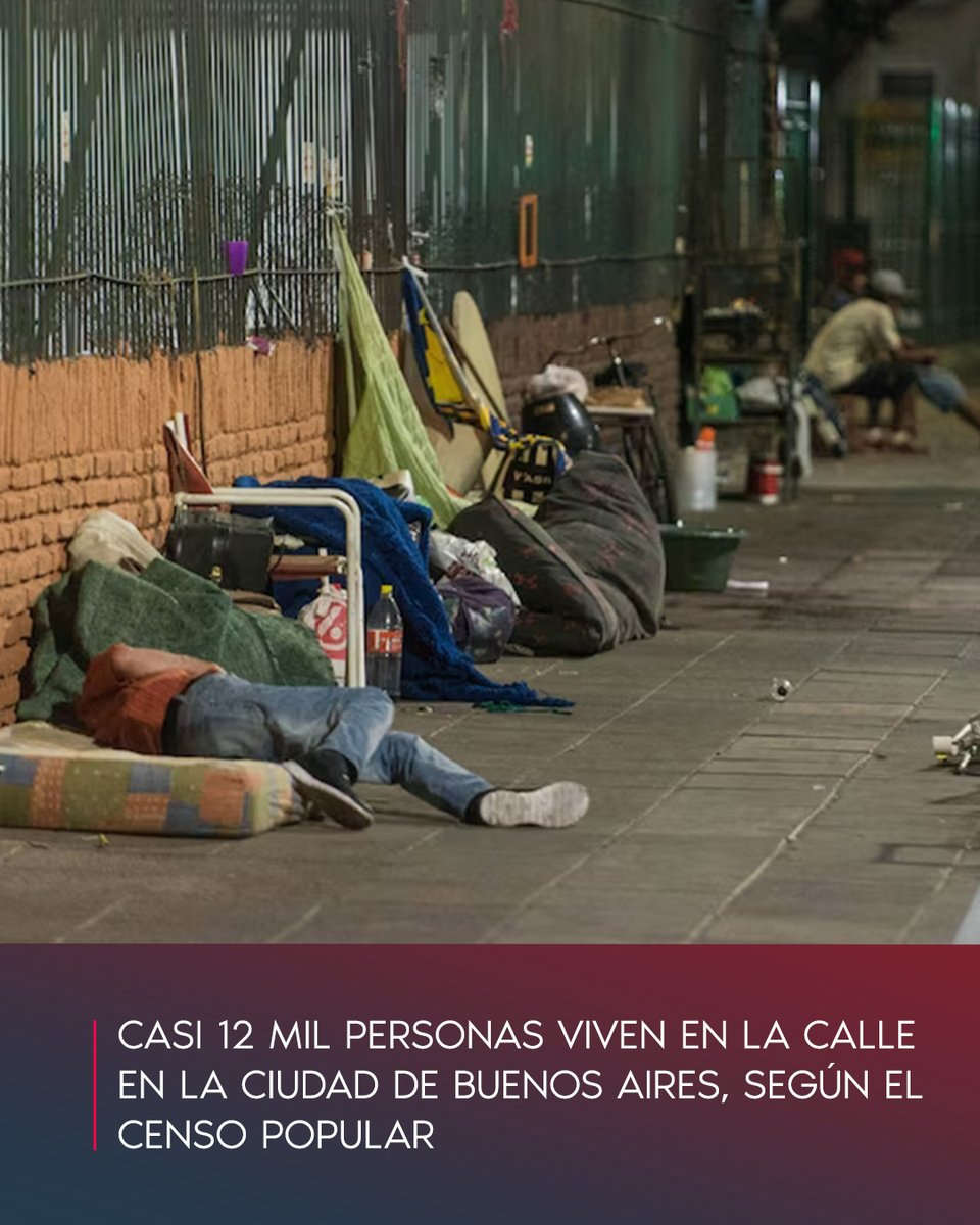 Casi 12.000 personas viven en la calle en la Ciudad de Buenos Aires, según el censo popular realizado por
organizaciones sociales, políticas, sindicales y religiosas

▶️  radiosur.org.ar/noticia.php?id…