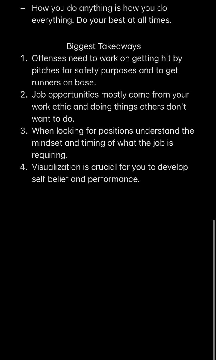 CoachCasto's tweet image. I enjoyed listening to the @ABCA1945 Podcast with guest @DaveSerrano11. This was a great discussion on finding coaching opportunities, what separates good and great players, and the importance of mental performance. Here are my notes! @CoachB_ABCA @NettingPros ⚾️📝🎧