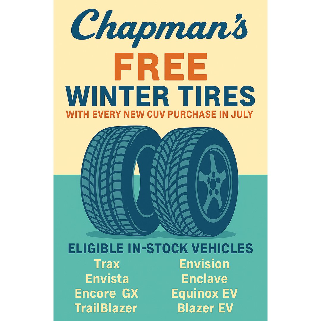 All month long, when you purchase a qualifying CUV, you'll receive a FREE set of winter tires – because we know winter is always around the corner in Manitoba!

chapmanmotorsgm.ca/new/mo/Blazer+…