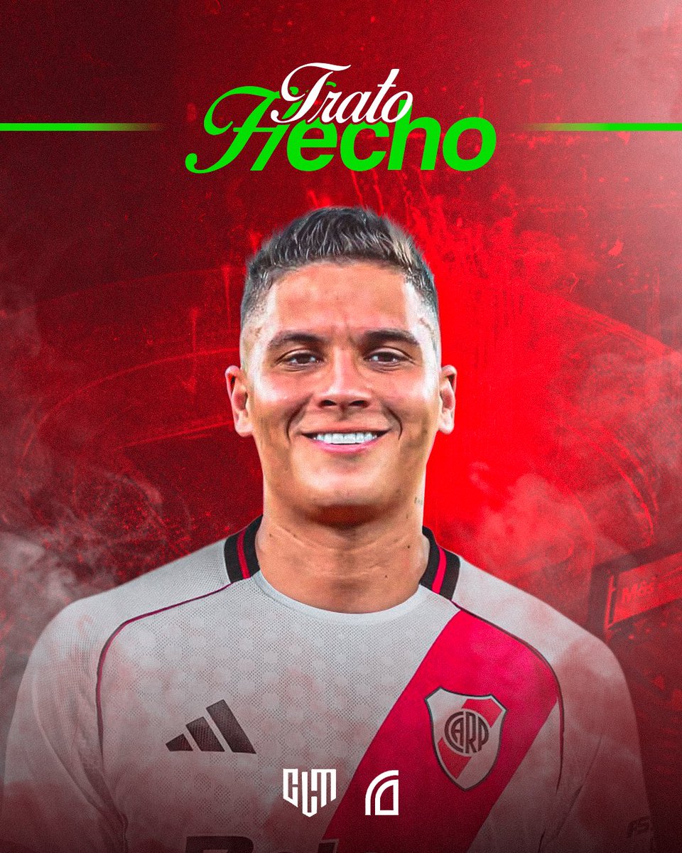🚨[VUELVE] Principio de acuerdo para que Juan Fernando Quintero vuelva a River. Ya se destrabó su salida de América de Cali.
*️⃣El futbolista llegará en los próximos días al país y, una vez superada la revisión médica, firmará por 18 meses. #TratoHecho