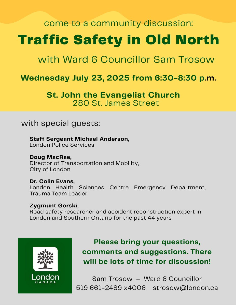 strosow's tweet image. I’ll be hosting a neighborhood meeting about Traffic Safety in Old North on Wednesday July 23rd (6:30pm at St. John the Evangelist Church on Wellington Street)
I know many other areas in the city are facing similar problems - all are welcome to attend.