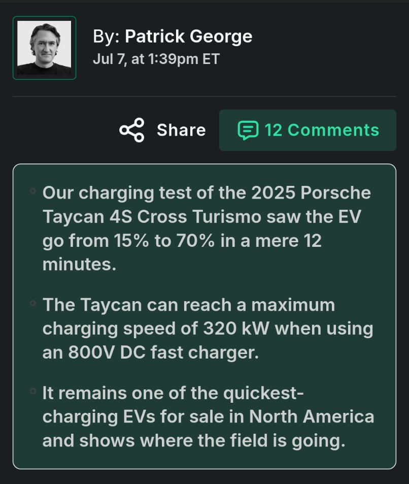 darren_fisher2's tweet image. 15%-70% is sort of arbitrary but still fast...
Tested: The 2025 Porsche Taycan Is Still A Fast-Charging Demon
insideevs.com/reviews/764897…