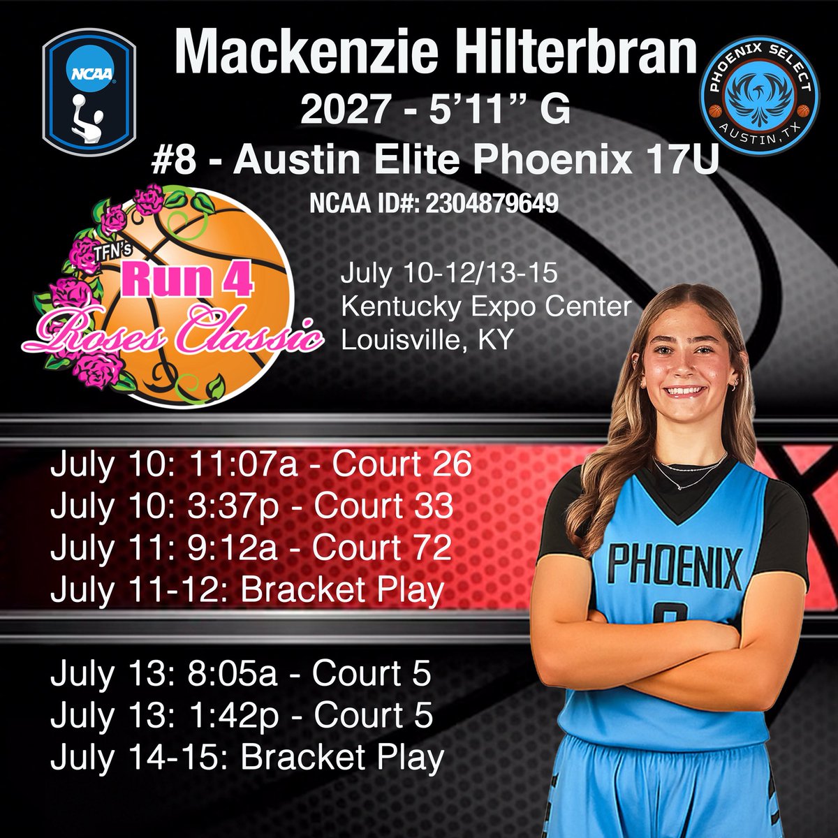 Mackenzie Hilterbran (@mack_phoenix_50) on Twitter photo UPDATE!!! New schedule for <a href="/TFNsRun4Roses/">TFN's Run 4 Roses</a> Classic & Championship!!! Come watch me and my team this weekend!
<a href="/CoachJana33/">Jana Pearson</a> <a href="/dhutch30/">Darion Hutchinson</a> <a href="/coachkeisha2/">Lakeisha Gregory</a> <a href="/MccannKatelyn/">Katelyn McCann</a> <a href="/TheTaylorHarris/">🅣🅐🅨🅛🅞🅡 🅗🅐🅡🅡🅘🅢</a> <a href="/CoachTealDavis/">CoachTealDavis</a> <a href="/Coach_AmyMalo/">Amy Malo</a> <a href="/coachtaymiller/">Coach Taylor Miller</a> <a href="/LUCoachBlood/">Andy Bloodworth</a> UPDATE!!! New schedule for <a href="/TFNsRun4Roses/">TFN's Run 4 Roses</a> Classic & Championship!!! Come watch me and my team this weekend!
<a href="/CoachJana33/">Jana Pearson</a> <a href="/dhutch30/">Darion Hutchinson</a> <a href="/coachkeisha2/">Lakeisha Gregory</a> <a href="/MccannKatelyn/">Katelyn McCann</a> <a href="/TheTaylorHarris/">🅣🅐🅨🅛🅞🅡 🅗🅐🅡🅡🅘🅢</a> <a href="/CoachTealDavis/">CoachTealDavis</a> <a href="/Coach_AmyMalo/">Amy Malo</a> <a href="/coachtaymiller/">Coach Taylor Miller</a> <a href="/LUCoachBlood/">Andy Bloodworth</a>