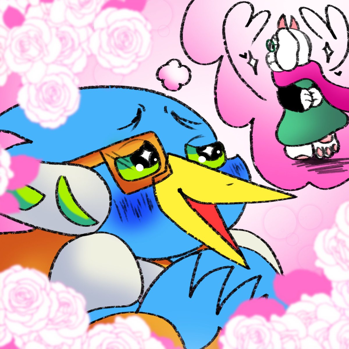 flamigoat's tweet image. “Perhaps, I needed not a gamer princess, but, a GAMER PRINCE!” 🩵🌹💚✨
#berdsei #DELTARUNE