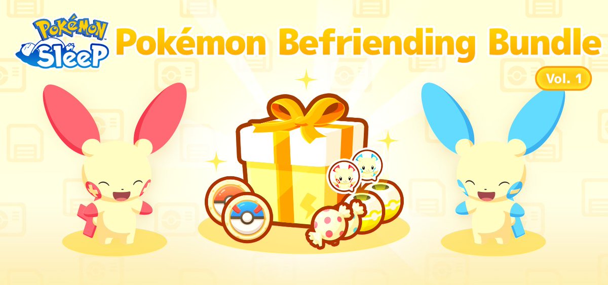 A new bundle will arrive to help you find Plusle and Minun in the #PokemonSleep2nd Anniversary!

🍪Great Biscuit
🌀Plusle Incense
🌀Minun Incense

👇Period
July 14 @ 6:00 UTC ~ July 29 @ 3:59 UTC