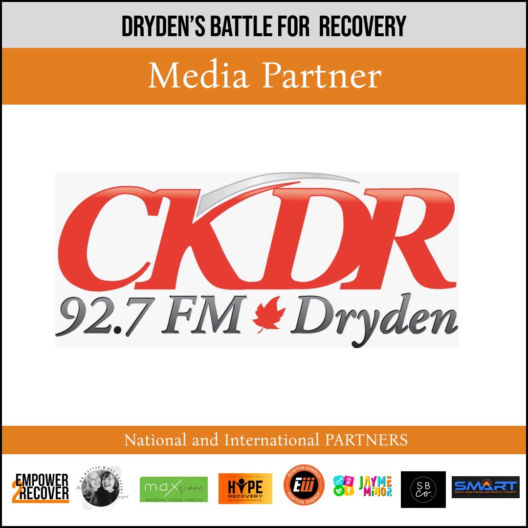 Media Partner for Dryden’s 1st Recovery Day CKDR 92.7 FM 🧡🧡🧡BIG LOVE