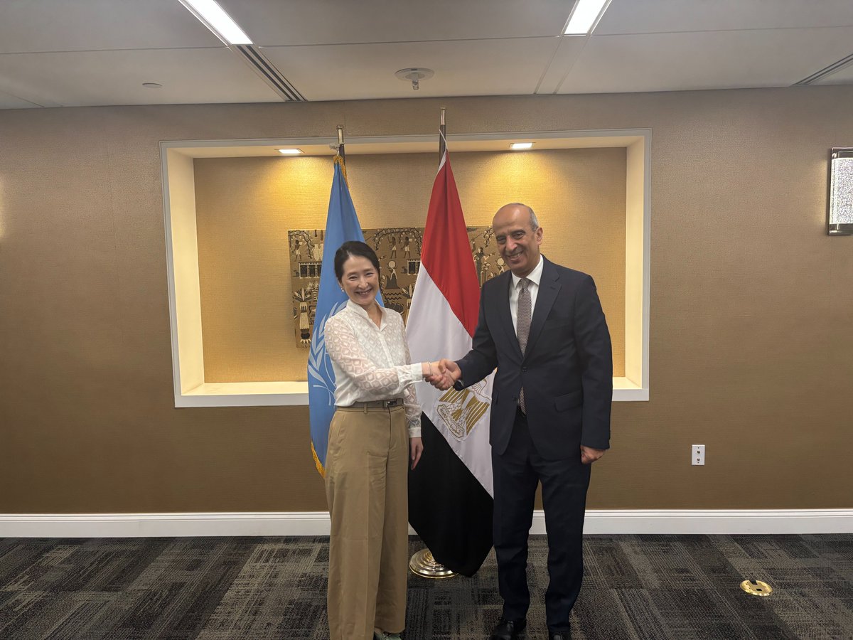 Egypt PR to the UN in New York (@egyptprnewyork) on Twitter photo Was pleased today to receive Amb. Sophie Jang De Smedt, PR of Belgium. <a href="/BelgiumUN/">Belgium UN New York</a>
We discussed the ongoing preparations for the WSSS in Nov. 2025, the UN water conference in 2026, current efforts within the UN 80 process, and Comprehensive PBAR.
We agreed to continue Was pleased today to receive Amb. Sophie Jang De Smedt, PR of Belgium. <a href="/BelgiumUN/">Belgium UN New York</a>
We discussed the ongoing preparations for the WSSS in Nov. 2025, the UN water conference in 2026, current efforts within the UN 80 process, and Comprehensive PBAR.
We agreed to continue