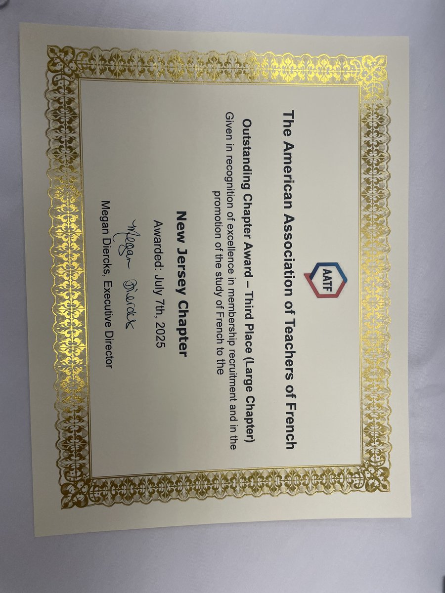 Félicitations <a href="/aatf_nj/">AATF NJ</a> 

<a href="/AATFrench/">AATF</a> <a href="/FLENJ/">FLENJ</a> <a href="/NECTFL/">NECTFL</a>