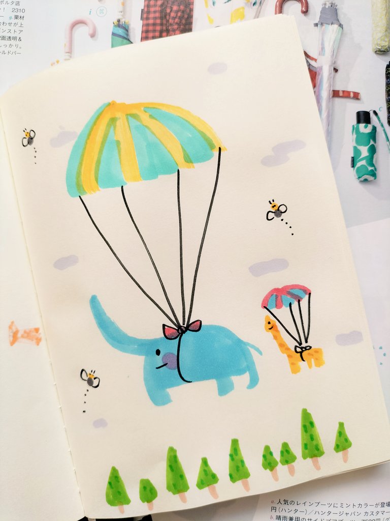 おはようございます、水曜日！
空を飛ぶって、涼しいかな☁
今日もみんな仲良く、楽しく〜🐘🦒
#ワンモ #めざましテレビ #ZIP