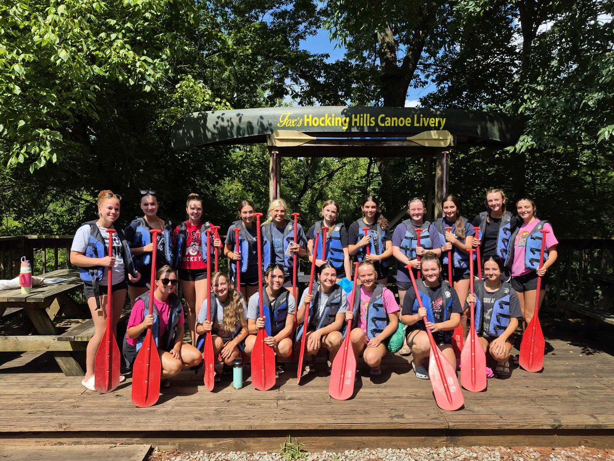 Logan team camp. First two days of volleyball are over so it’s time for canoeing