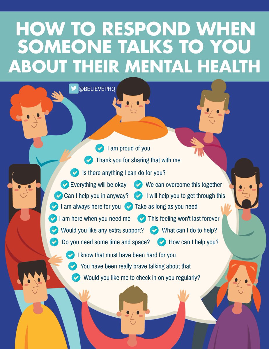 Ian Kremer (@lead_coalition) on Twitter photo How to respond when someone talks to you about their #mentalhealth
(image: <a href="/BelievePHQ/">BelievePerform</a>) #depression #caregiving #kindness How to respond when someone talks to you about their #mentalhealth
(image: <a href="/BelievePHQ/">BelievePerform</a>) #depression #caregiving #kindness
