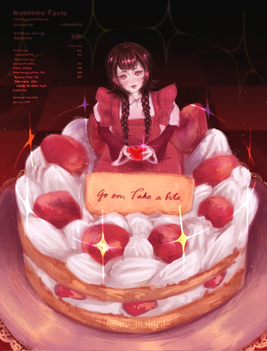 nv_mained's tweet photo. she hopes you'll stay for dessert https://t.co/nFtv50BzQL