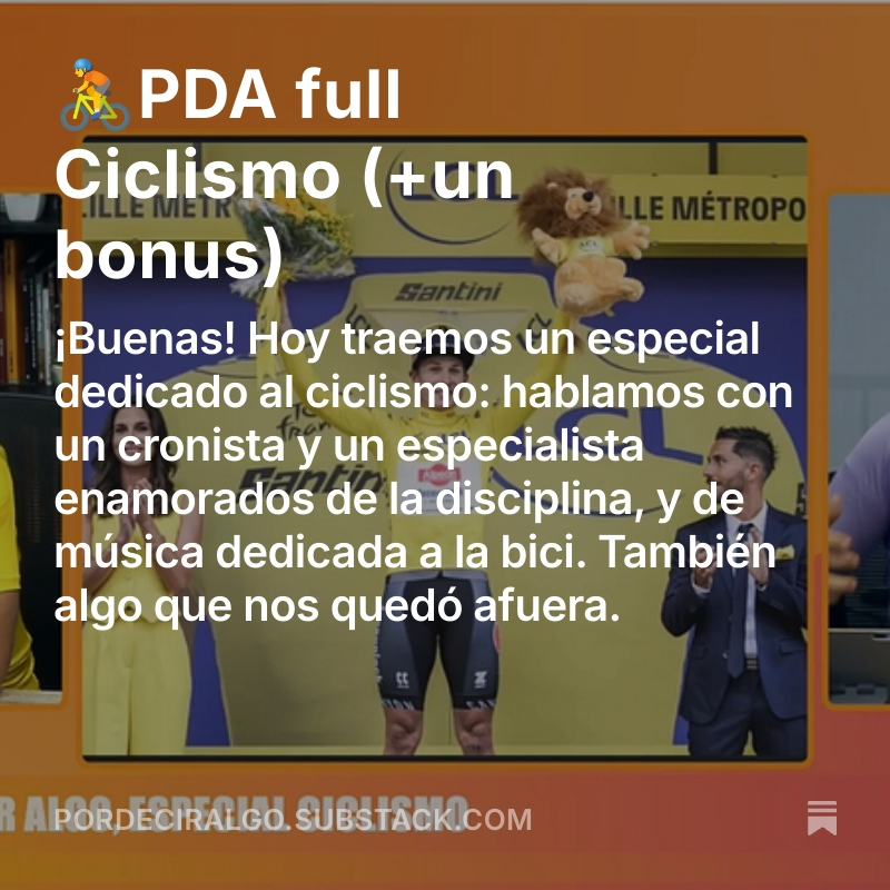 📰 No tenemos CM pero tenemos newsletter, pueden verla y suscribirse acá: pordeciralgo.substack.com. 
De las pocas cosas que van quedando gratis.