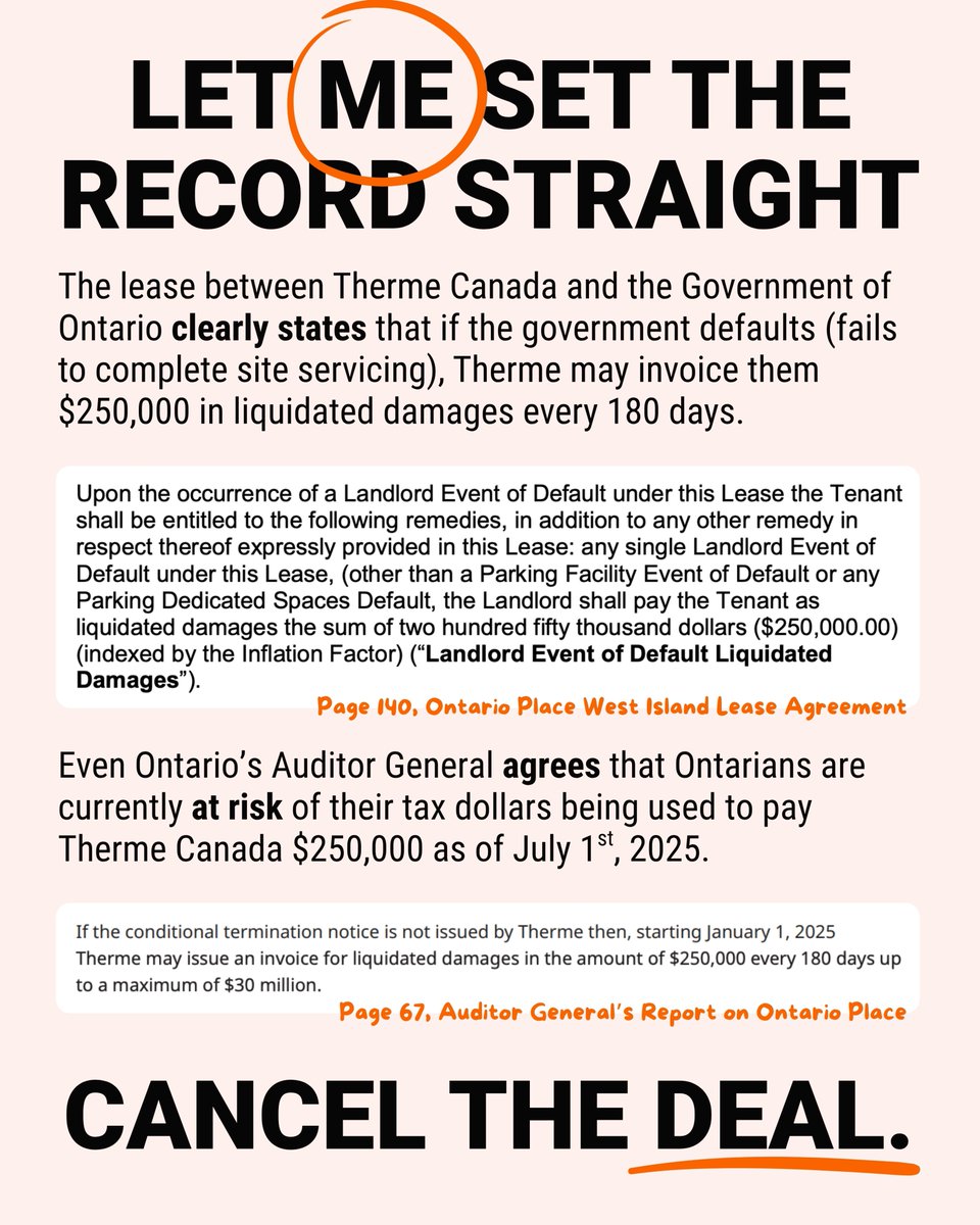Did you see this?

Therme released a response to my video on the lease agreement the Ontario government signed with the Austrian luxury mega spa.

Sign my petition to cancel the deal at #OntarioPlace at chrisglover.ca/cancelthedeal.

#ONpoli
