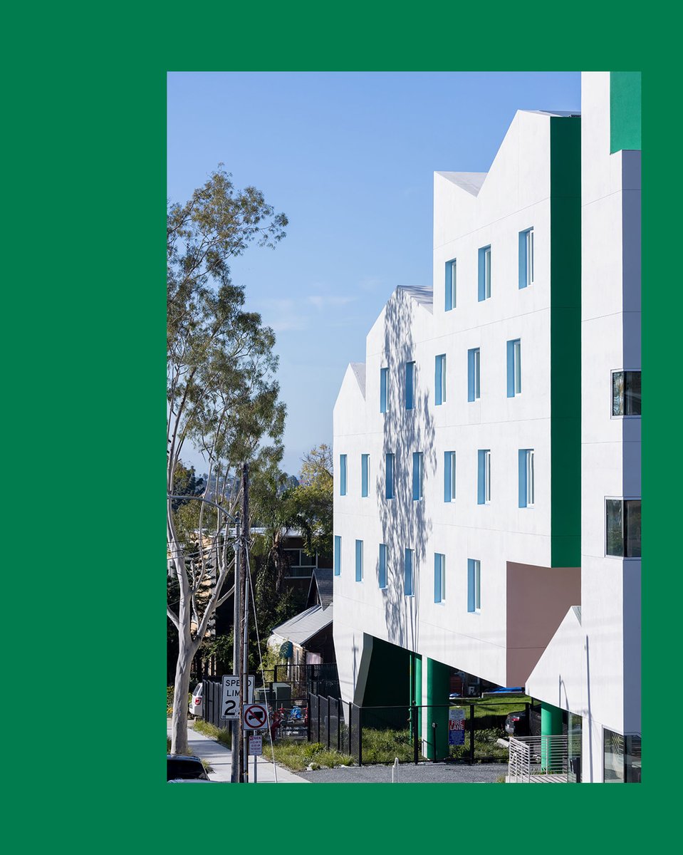 MaltzanArch's tweet image. 26 Point 2 Apartments: 77-unit supportive housing in Long Beach bridging commercial + residential zones. Floating residential volume creates community space below, with color as spatial organizing tool.
#SupportiveHousing #LongBeach #CommunityDesign #Architecture…