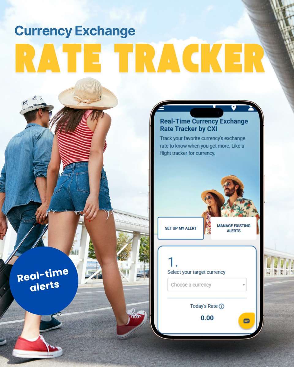 Introducing the Currency Exchange Rate Tracker! Track the exchange rate to know when you get more.
 
💶 Pick a currency
 
🔔 Choose daily, weekly, or target-rate notifications
 
💱 Start tracking! hubs.la/Q03wltd70  

#CXI #currencyexchange #ratetracker #exchangerates