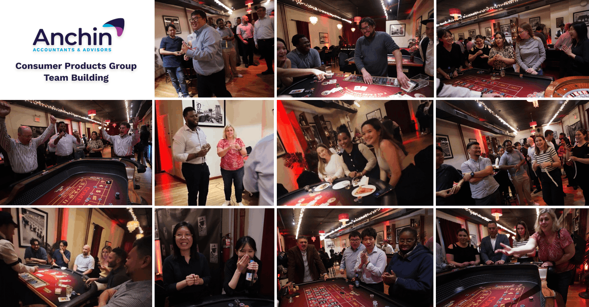 Members of Anchin’s Consumer Products group went all in on a fun and engaging team building event at Big Deal Speakeasy Casino. 

hubs.la/Q03wmx7q0

#THRIVEatAnchin