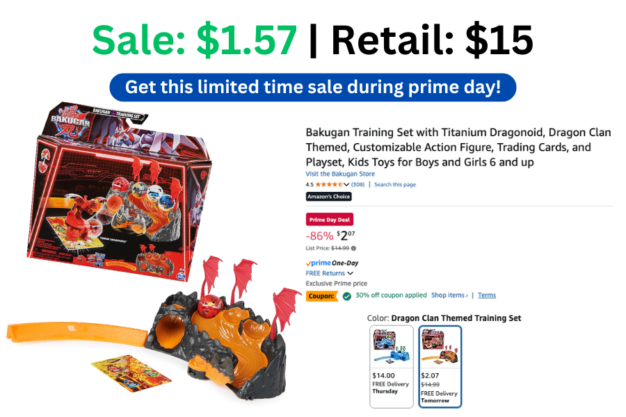 SinatraGotchaa's tweet photo. Snag your kid this Bakugan Training Set for $1.57 | Normally $15! Clip the 30% off coupon!

Deal Link: https://t.co/Nv5hJJaAv5

#bakugan #trainingset #kidsgame #kidstoy #kids #actionfigure #tradingcards #dragon #dragontoy #childrenstoys https://t.co/LE006Z5OyY
