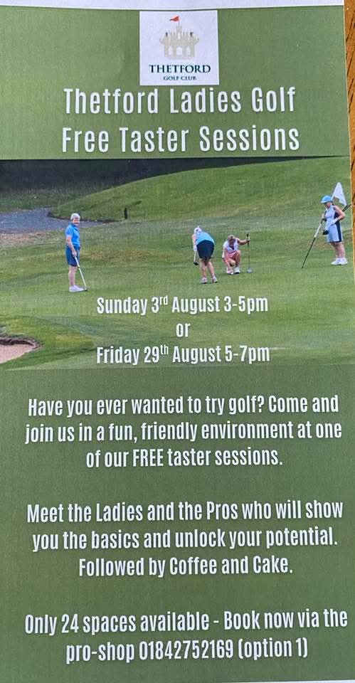 Gill Welham (@gillwelham2) on Twitter photo <a href="/thetfordgolf/">Thetford Golf Club</a>. Now is your chance to come and try golf. Free taster sessions. Give it a go. <a href="/thetfordgolf/">Thetford Golf Club</a>. Now is your chance to come and try golf. Free taster sessions. Give it a go.