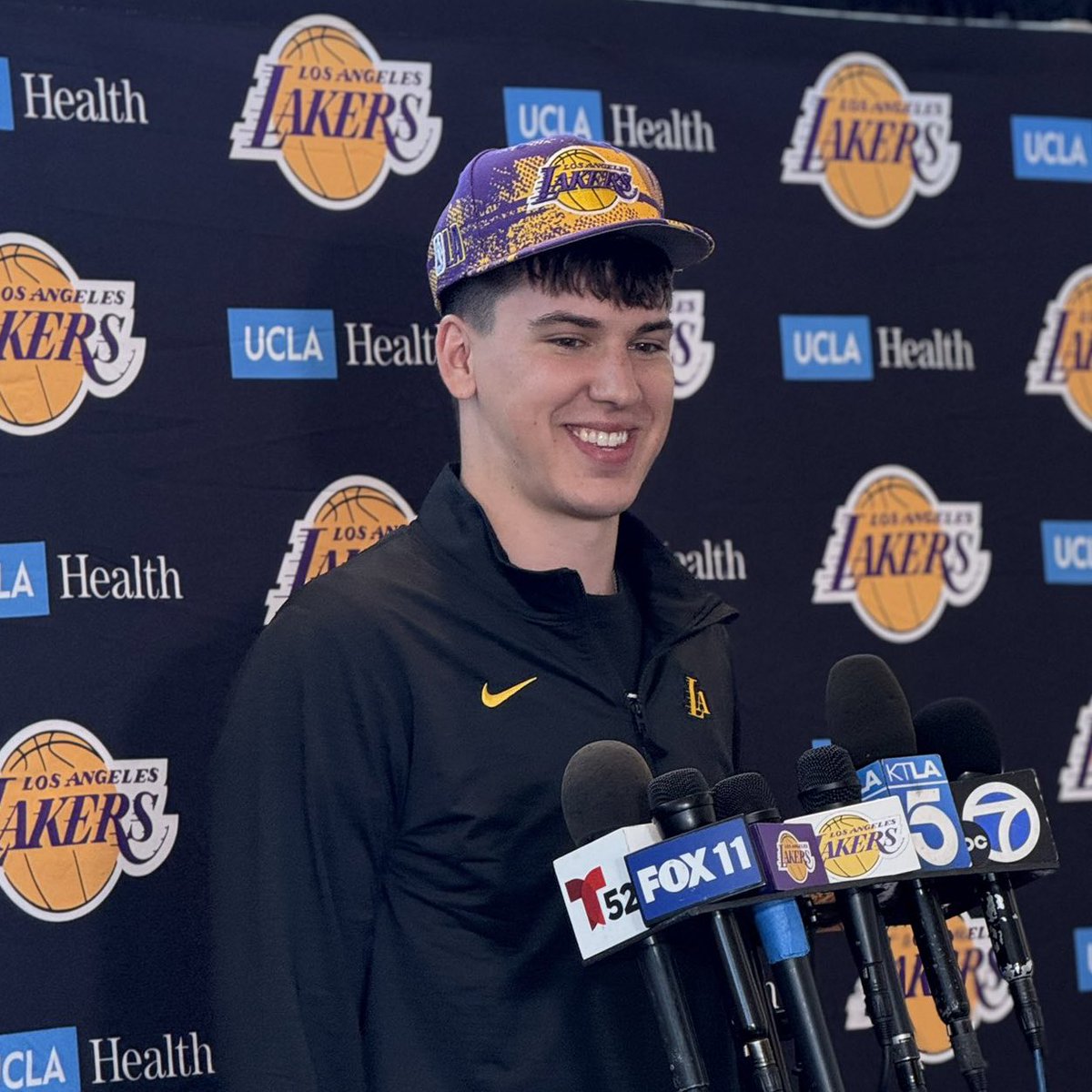 Jake LaRavia says he loves to shoot threes and is excited to play with LeBron &amp; Luka 👀