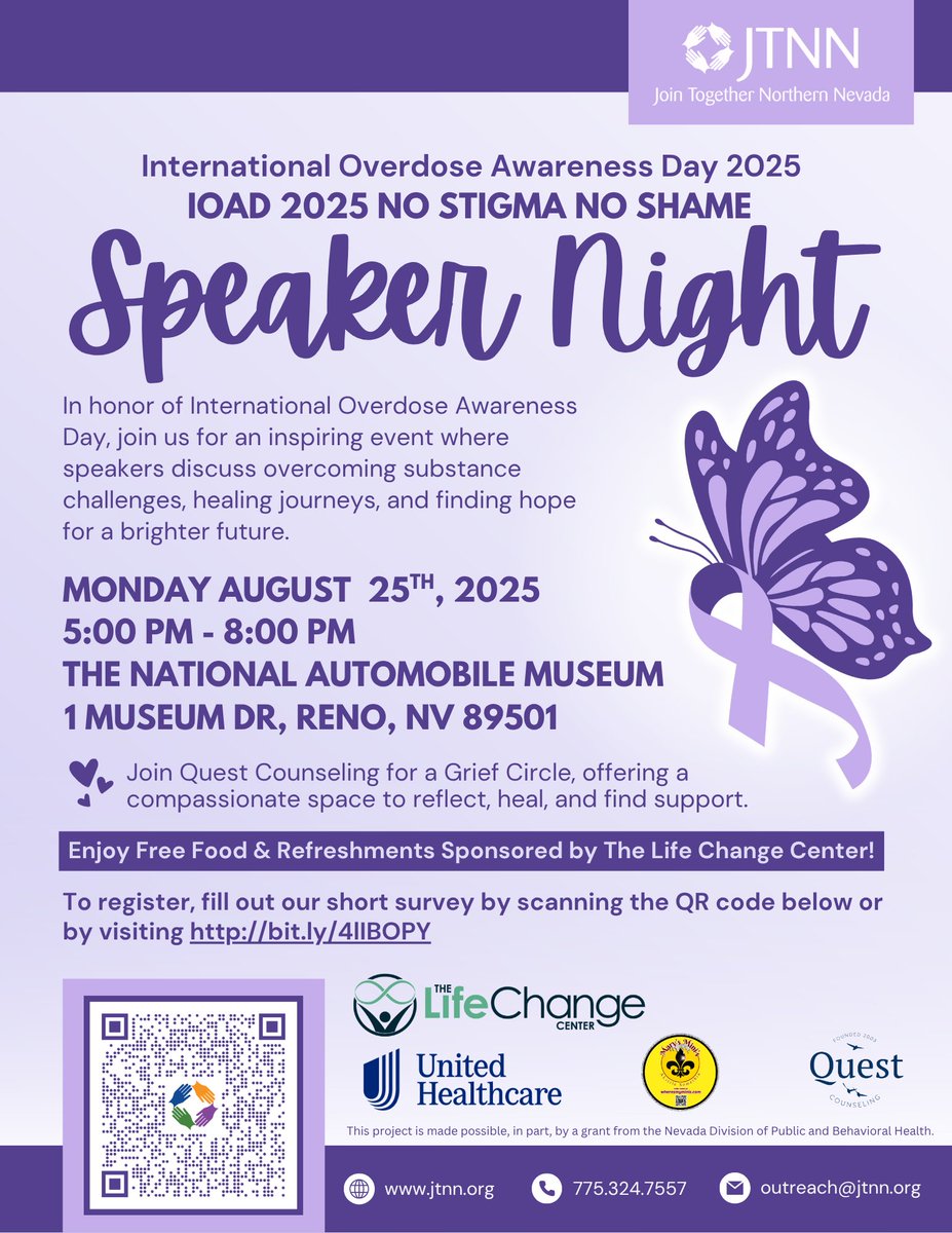 In honor of IOAD, join us for Speaker Night, an evening of hope, healing, and connection. 

Hear powerful stories from community members who have experienced loss, found recovery, and continue to move forward with resilience! 💜

Register Today: bit.ly/4lIBOPY

#IOAD2025