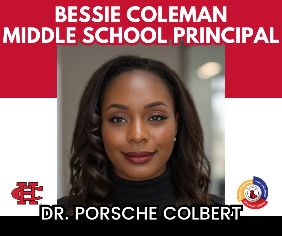 🌟 Welcome Dr. Porsche Colbert as the new principal of Bessie Coleman Middle School! With 15+ years in education, she’s committed to equity and student success. We’re excited for the year ahead! #CHISD #BCMS #Leadership