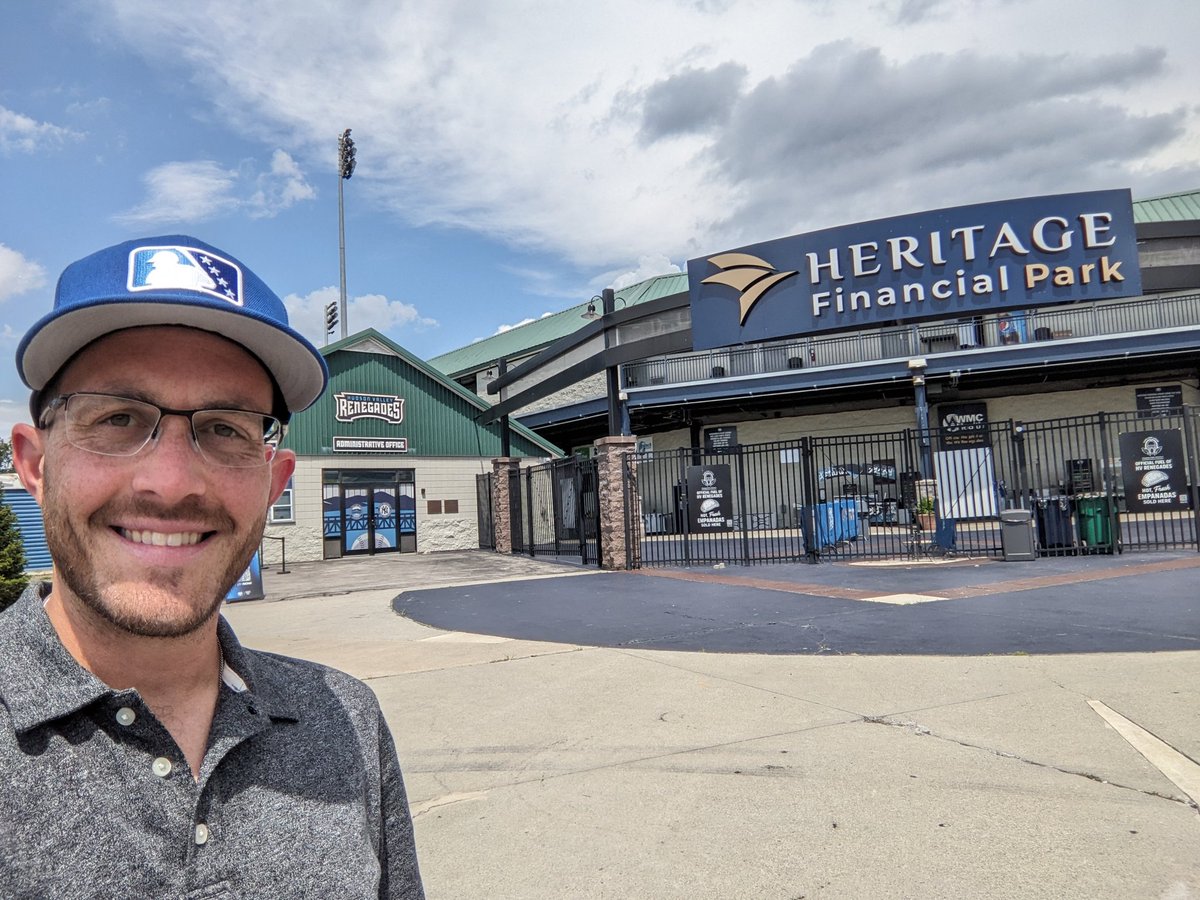 ZackRaab's tweet image. Back on the road for work (and pleasure) and checking off another new ballpark with the @HVRenegades! ⚾