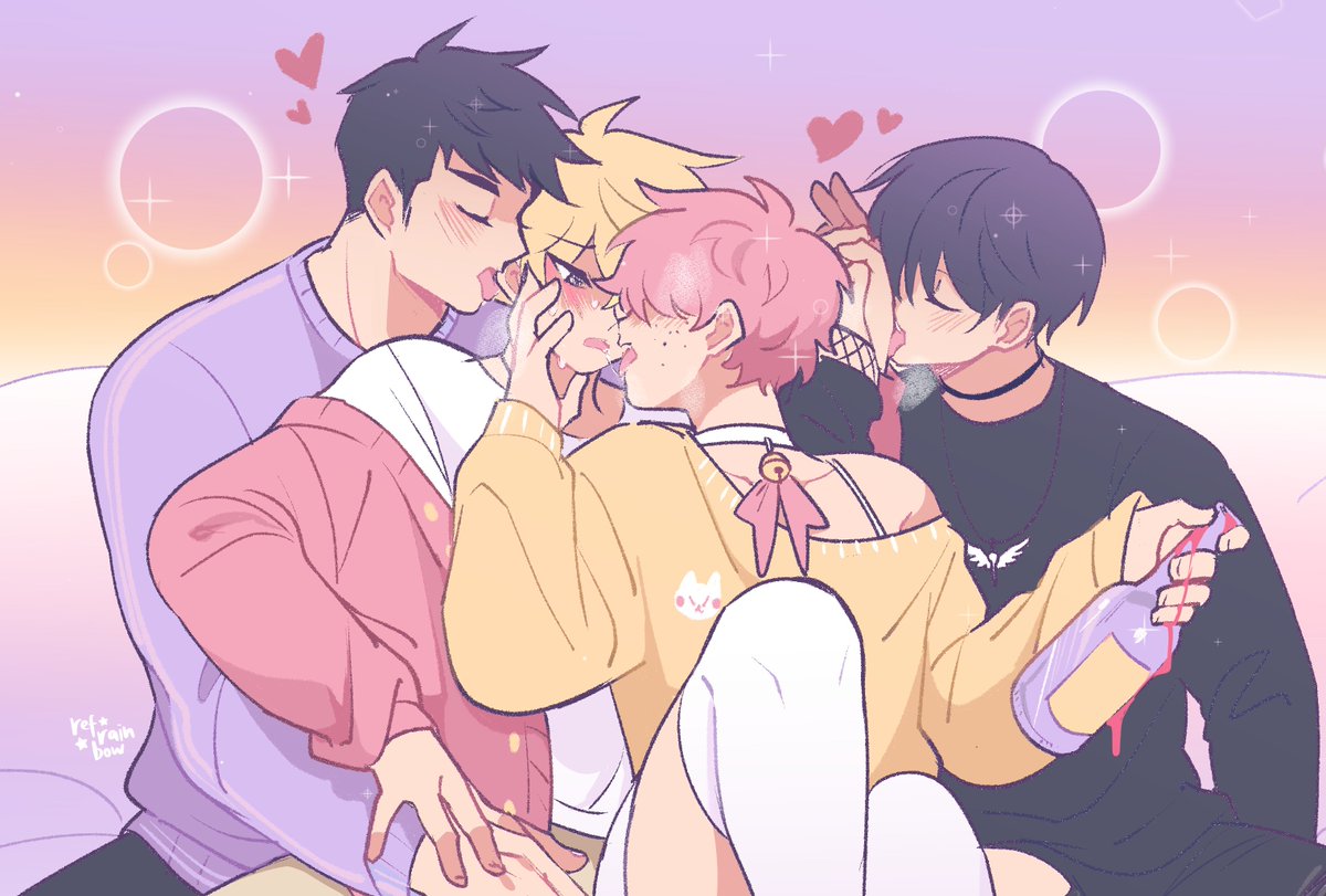 refrainbow's tweet image. Drunken kisses 💖