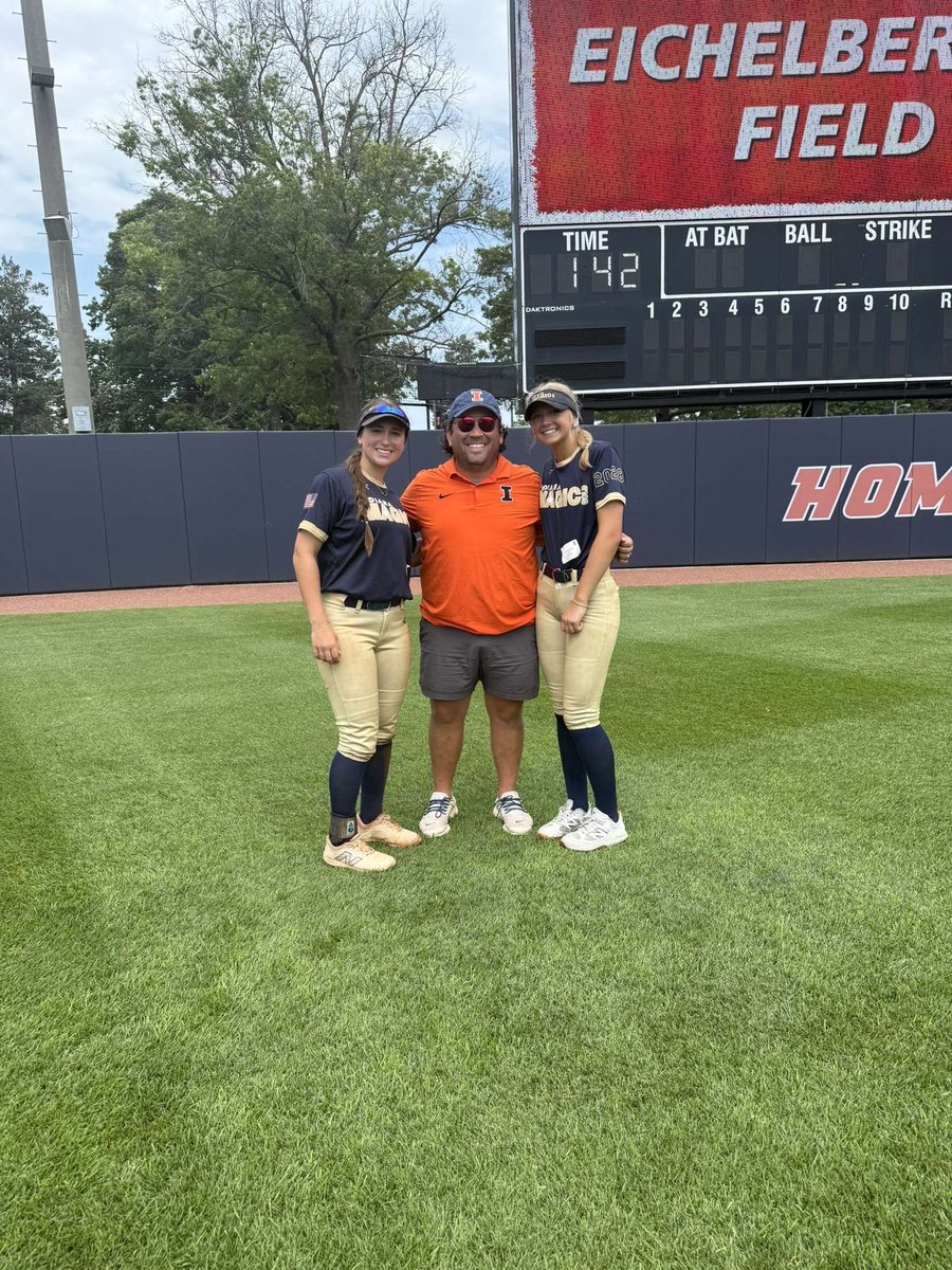 Got to spend the day <a href="/IlliniSB/">Illinois Softball</a> camp. It was a great experience! Huge thank you to the coaches who gave their time and effort on making us better players. Can’t wait to return.  ALWAYS great to have the experience with <a href="/Tess_Bradford27/">Tess Bradford</a> .
<a href="/TyraPerry13/">Tyra Perry</a> 
<a href="/bgoler10/">Brendan Goler</a> 
<a href="/coach_troutsta/">Coach Trout</a>